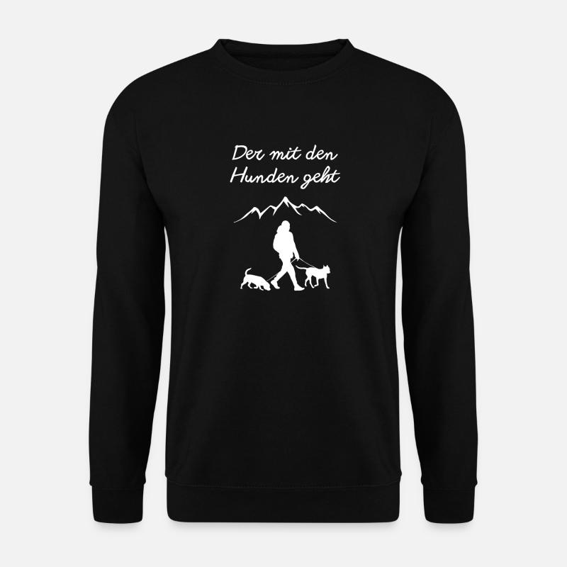 Spaziergang mit Hunden - Unisex Pullover - Schwarz