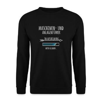 Maschinen und Anlagenführer Ausbildung Beruf - Unisex Pullover - Schwarz - Vorne - Alina (178cm) & Michal (187cm)