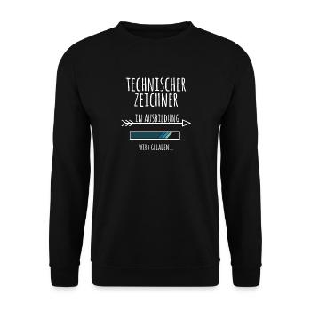 Technischer Zeichner Ausbildung Beruf Geschenk - Unisex Pullover - Schwarz - Vorne - Alina (178cm) & Michal (187cm)