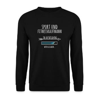 Sport und Fitnesskaufmann Ausbildung Fitnessstudio - Unisex Pullover - Schwarz - Vorne - Alina (178cm) & Michal (187cm)