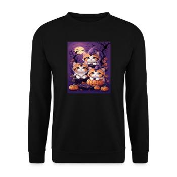 Trio of Halloween-style Kittens - Unisex Sweatshirt - black - Front - Alina (178cm) & Michal (187cm)