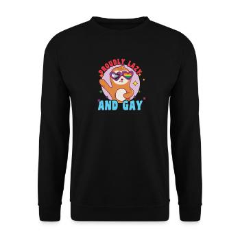 Fabulous Sloth Life with LGBT Flag, St - Unisex Sweatshirt - black - Front - Alina (178cm) & Michal (187cm)