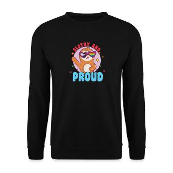 Fabulous Sloth Life with LGBT Flag, St - Unisex Sweatshirt - black - Front - Alina (178cm) & Michal (187cm)