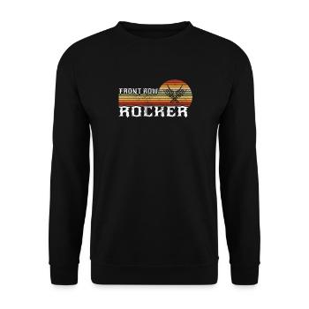 Front Row Rocker: Vintage Rock n Roll, Hard Rock - Unisex Pullover - Schwarz - Vorne - Alina (178cm) & Michal (187cm)