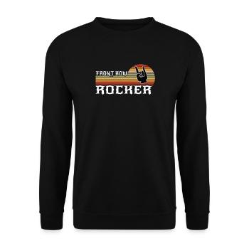 Front Row Rocker: Vintage Rock n Roll, Hard Rock - Unisex Pullover - Schwarz - Vorne - Alina (178cm) & Michal (187cm)