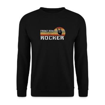 Front Row Rocker: Vintage Rock n Roll, Hard Rock - Unisex Sweatshirt - black - Front - Alina (178cm) & Michal (187cm)