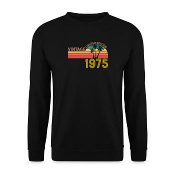 Vintage 1975 Limited Edition Retro Birthay - Unisex Sweatshirt - black - Front - Alina (178cm) & Michal (187cm)