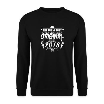 2018 - Year of construction 2018 - Year 2018 - Unisex Sweatshirt - black - Front - Alina (178cm) & Michal (187cm)