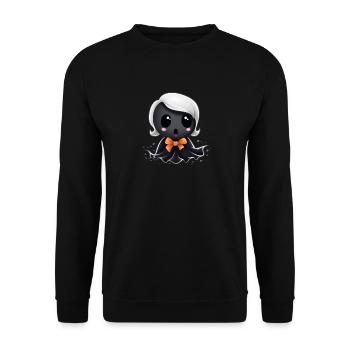 Kawaii Vampiric Ghost Figurine - Unisex Sweatshirt - black - Front - Alina (178cm) & Michal (187cm)