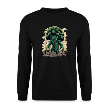 Géant Brocoli Monster Japon Kaiju Légumes - Sweat-shirt Unisexe - noir - Devant - Alina (178cm) & Michal (187cm)