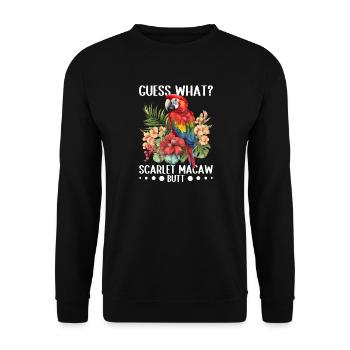 Guess what? scarlet macaw butt - Unisex Sweatshirt - black - Front - Alina (178cm) & Michal (187cm)