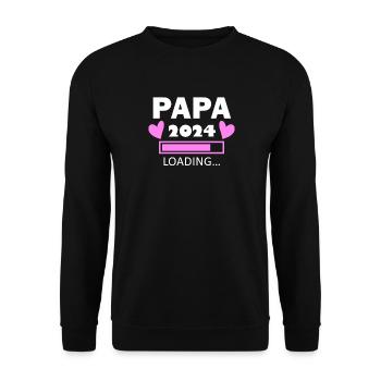 Papa 2024 - Papa werden - Papa loading 2024 - Unisex Pullover - Schwarz - Vorne - Alina (178cm) & Michal (187cm)