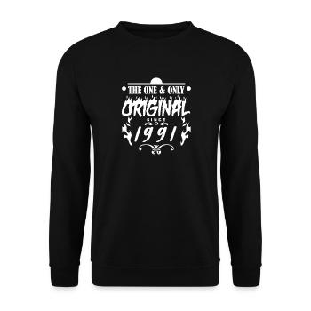 1991 - Year of construction 1991 - Year of construction 1991 - Unisex Sweatshirt - black - Front - Alina (178cm) & Michal (187cm)
