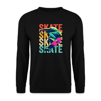 Skateboarding Schlittschuh - Unisex Pullover - Schwarz - Vorne - Alina (178cm) & Michal (187cm)