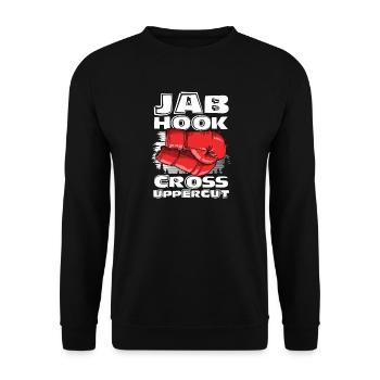 Jab hook cross uppercut - Unisex Pullover - Schwarz - Vorne - Alina (178cm) & Michal (187cm)