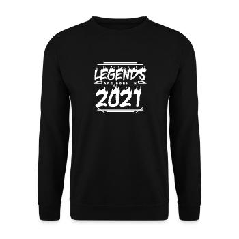 2021 - Jahrgang 2021 - Baujahr 2021 - Unisex Pullover - Schwarz - Vorne - Alina (178cm) & Michal (187cm)