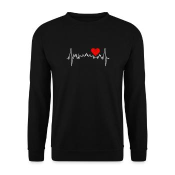 Budapest Skyline Heartbeat Hongrie Coeur Budapester - Sweat-shirt Unisexe - noir - Devant - Alina (178cm) & Michal (187cm)