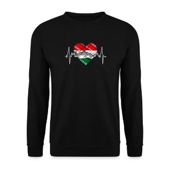 Budapest Skyline Heartbeat Hongrie Coeur Budapester - Sweat-shirt Unisexe - noir - Devant - Alina (178cm) & Michal (187cm)