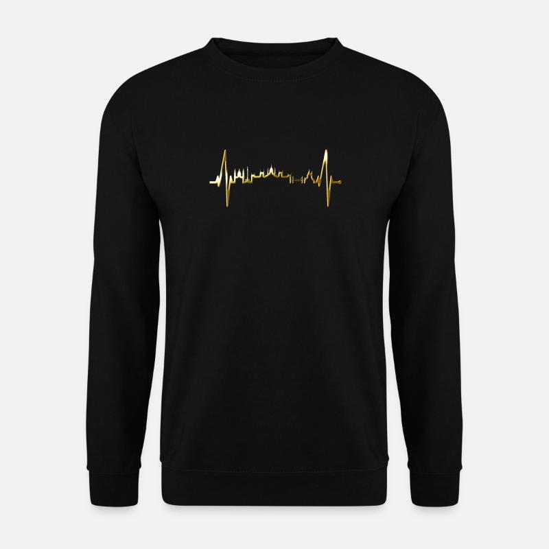Budapest Skyline Herzschlag Ungarn Herz Budapester - Unisex Pullover - Schwarz