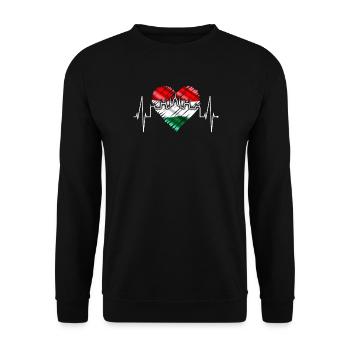 Budapest Skyline Heartbeat Hongrie Coeur Budapester - Sweat-shirt Unisexe - noir - Devant - Alina (178cm) & Michal (187cm)