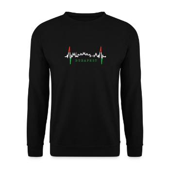 Budapest Skyline Heartbeat Hongrie Coeur Budapester - Sweat-shirt Unisexe - noir - Devant - Alina (178cm) & Michal (187cm)