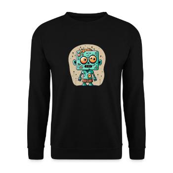 Niedlicher Zombie mit quadratischem Kopf - Unisex Pullover - Schwarz - Vorne - Alina (178cm) & Michal (187cm)