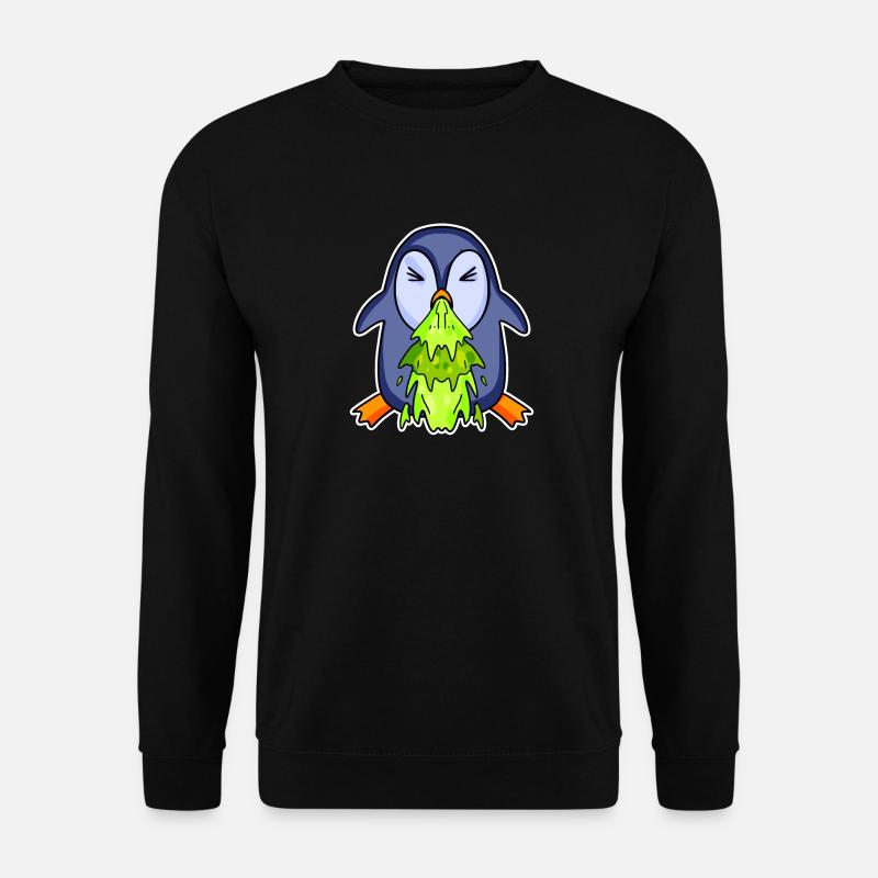 Penguin puking puke - Unisex Sweatshirt - black
