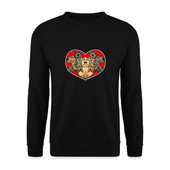 Chien Chiens Propriétaires de chiens Amour Coeur Romantique - Sweat-shirt Unisexe - noir - Devant - Alina (178cm) & Michal (187cm)
