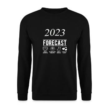 2023 Dirty Diapers Forecast Sleepless Nights - Unisex Pullover - Schwarz - Vorne - Alina (178cm) & Michal (187cm)