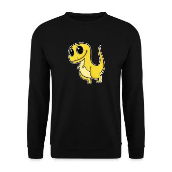 Dinosaur Motif - Unisex Sweatshirt - black - Front - Alina (178cm) & Michal (187cm)
