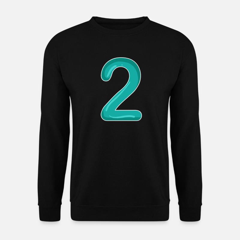 2 - Zahl - Nummer Zwei - Unisex Pullover - Schwarz