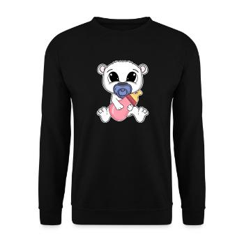 Bébé ours - Sweat-shirt Unisexe - noir - Devant - Alina (178cm) & Michal (187cm)