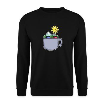 Café Mountain Mountains Summit - Sweat-shirt Unisexe - noir - Devant - Alina (178cm) & Michal (187cm)