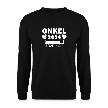 Onkel 2024 - Onkel werden - Onkel Geschenk - Unisex Pullover - Schwarz - Vorne - Alina (178cm) & Michal (187cm)