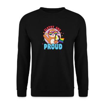 Fabulous sloth life with LGBT flag - Unisex Sweatshirt - black - Front - Alina (178cm) & Michal (187cm)