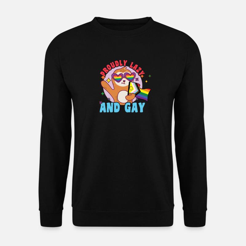 Fabulous sloth life with LGBT flag - Unisex Sweatshirt - black