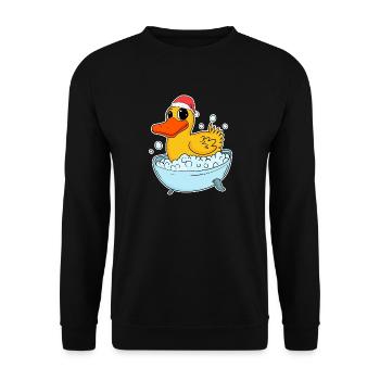 Canard en caoutchouc Noël - Sweat-shirt Unisexe - noir - Devant - Alina (178cm) & Michal (187cm)