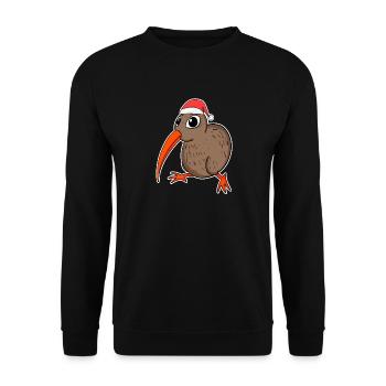 Kiwi Vogel Weihnachten - Unisex Pullover - Schwarz - Vorne - Alina (178cm) & Michal (187cm)