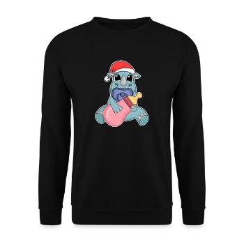 Rhinocéros Bébé Noël - Sweat-shirt Unisexe - noir - Devant - Alina (178cm) & Michal (187cm)