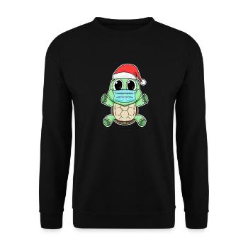 Turtle Christmas Funny - Unisex Sweatshirt - black - Front - Alina (178cm) & Michal (187cm)