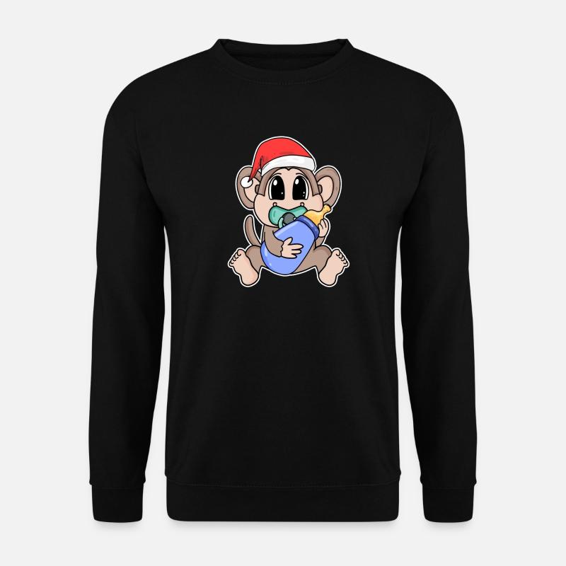 Singe bébé Noël - Sweat-shirt Unisexe - noir