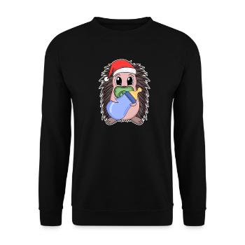 Hérisson bébé Noël - Sweat-shirt Unisexe - noir - Devant - Alina (178cm) & Michal (187cm)
