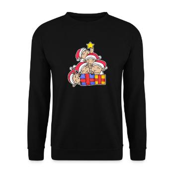 Sloth Christmas Tree Christmas - Unisex Sweatshirt - black - Front - Alina (178cm) & Michal (187cm)