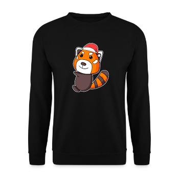 Western Little Panda Christmas - Unisex Sweatshirt - black - Front - Alina (178cm) & Michal (187cm)
