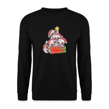 Sloth Christmas Tree Christmas - Unisex Sweatshirt - black - Front - Alina (178cm) & Michal (187cm)