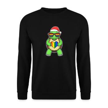 Turtle Rainbow Christmas - Unisex Sweatshirt - black - Front - Alina (178cm) & Michal (187cm)