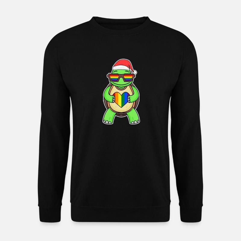 Schildkröte Regenbogen Weihnachten - Unisex Pullover - Schwarz