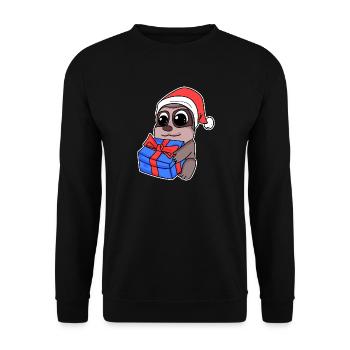Sloth Christmas - Unisex Sweatshirt - black - Front - Alina (178cm) & Michal (187cm)