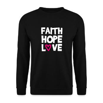 Faith Hope Love - Unisex Sweatshirt - black - Front - Alina (178cm) & Michal (187cm)