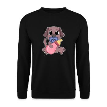 Baby Hund Motiv Hundehalter - Unisex Pullover - Schwarz - Vorne - Alina (178cm) & Michal (187cm)